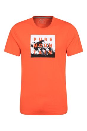 Mountain Warehouse Pure Mountain Mens Cotton T-Shirt Orange (Pure Mountain) XXS