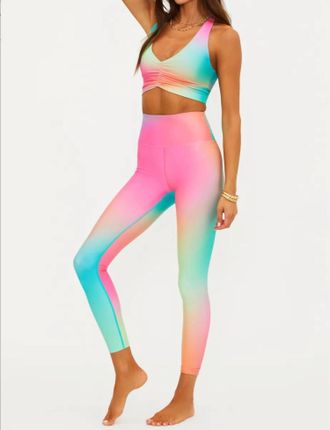 Beach Riot Piper Stretchy Leggings In Strawberry Sunset Ombre