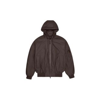 Rains Lohja Insulated Bomberjack - Heren - Bomber jackets - Bruin - L - Leer - Jassen