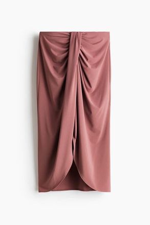 H&M Draped Jersey Skirt in Dark Dusty Pink at Nordstrom, Size X-Small