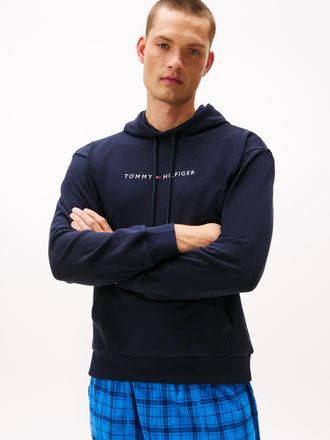 Tommy Hilfiger Hoodie, Herren, Gr. L (52), blau (desert sky), Sweatware, Obermaterial: 50% Baumwolle, 50% Polyester, TOMMY HILFIGER UNDERWEAR, regular fit, Rippb&uuml;ndc