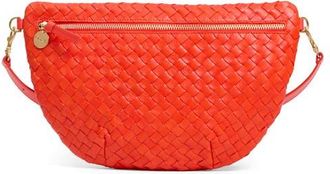 Clare Vivier Grande Woven Leather Belt Bag in Bright Poppy at Nordstrom