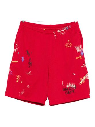 Gallery Dept. x Josu&eacute; Thomas paint-splatter track shorts - Rosso