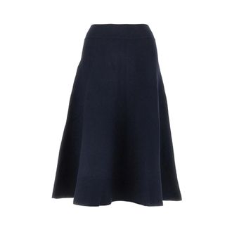 Frankie Shop July Gebreide Midi Rok - Dames - Rokken - Blauw - Maat: S Viscose