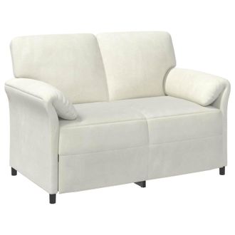 vidaXL Sof&aacute; De 2 Plazas Crema 138 X 83 X 95 Cm Terciopelo Vidaxl