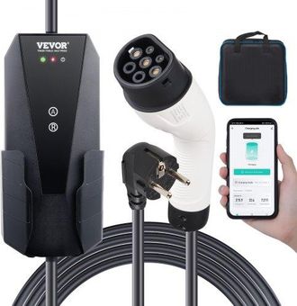 OEM Tragbares Ev-ladeger&auml;t 3,68 Kw Ladeger&auml;t F&uuml;r Elektrofahrzeuge Ev-ladekabel Typ 2(iec62196) Cee 7/7 Stecker 8-16a 1-phasig Ev-ladestation 8,6m Kabell&auml;n