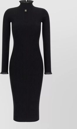 Elisabetta Franchi ribbed midi mock neck knit dress