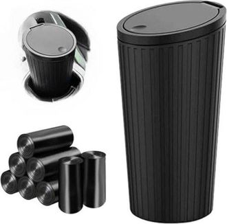 OEM Papelera Para Coche - Cubo De Basura Para Coche - Limpieza Del Coche - Con Tapa - Tama&ntilde;o Compacto - Negro