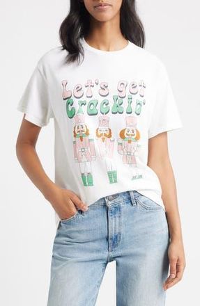 Vinyl Icons Get Crackin Holiday Nutcracker Cotton Graphic T-Shirt in White at Nordstrom Rack, Size Small