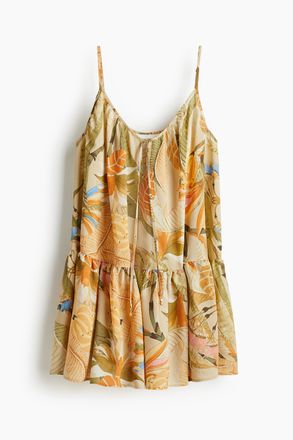 H&M Tr&auml;gerkleid in A-Linie - Beige/Gebl&uuml;mt