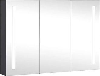 vidaXL Armadietto Bagno Con Specchio E Led 89x14x62 Cm - Vidaxl