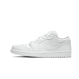 Nike Jordan 1 Low Triple White Tumbled Leather - unisex - Sport - Wit - Maat: 50 1/2 EU Leer