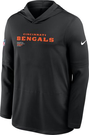 Nike Cincinnati Bengals Pure Fury Sideline Nike Mens Dri-FIT NFL Long-Sleeve Hooded Top in Black | 03B900A9A-P8B