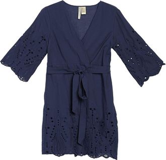 Forgotten Grace Eyelet Knit Dress in Navy at Nordstrom Rack, Size X-Large