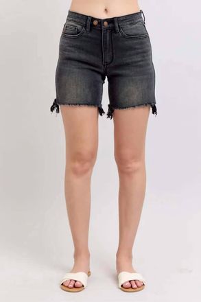 Judy Blue Womens Cut Off Two Button Shorts In Black