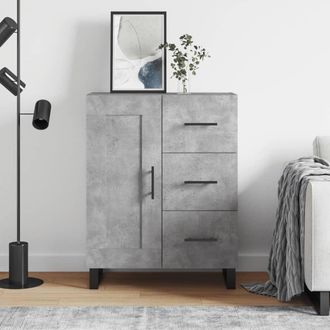 vidaXL Aparador De Madera De Ingenier&iacute;a Gris Hormig&oacute;n 69,5x34x90 Cm Vidaxl
