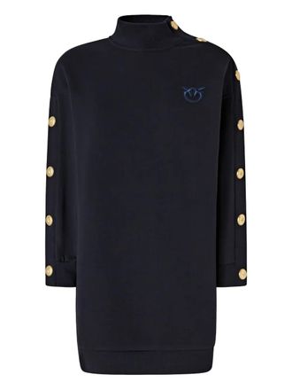 Pinko button-detailed high-neck mini dress - women - Cotton - S - Blue