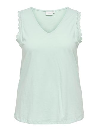 Only Carmakoma Shirttop ONLY CARMAKOMA CARLILA S/L V-NECK TOP JRS BS, Damen, Gr. M (46/48), blau (starlight blau), Jersey, Obermaterial: 100% Baumwolle, unifarben, V