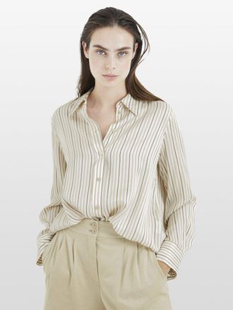 Marc Aurel Streifenbluse Damen beige gestreift