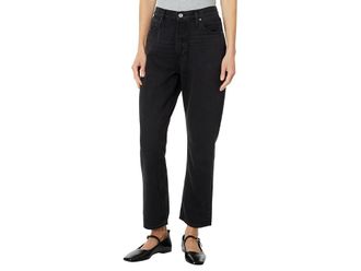 Paige Billy Crop Covered Button Fly in Dark Dawn Distressed Womens Jeans Dark Dawn Distressed : 24, Denim