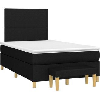 vidaXL Vidaxl - Cama Box Spring Con Colch&oacute;n Tela Negro 120x190 Cm