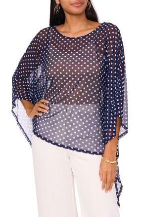 Chaus Dot High-Low Tunic Top in Navy/ivory at Nordstrom