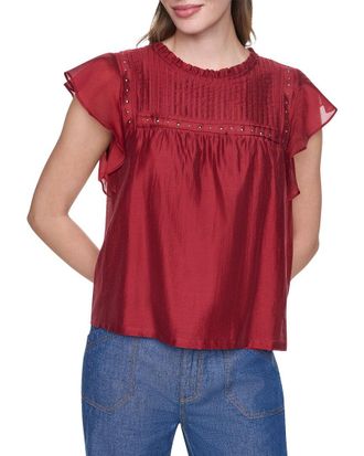 DKNY Pleated Studded Top