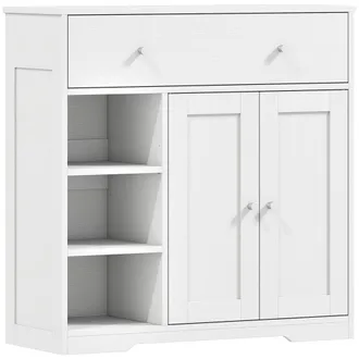 HOMCOM Armario de ba&ntilde;o 80x30x80.2 cm blanco