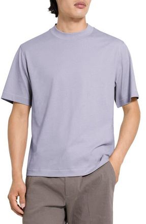 Theory Relaxed Stripe Cotton Blend T-Shirt in Gray Lilac at Nordstrom, Size Xx-Large
