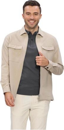 Genti Jassen, Heren, Beige, M, Katoen, Oaks Shirt Jacket