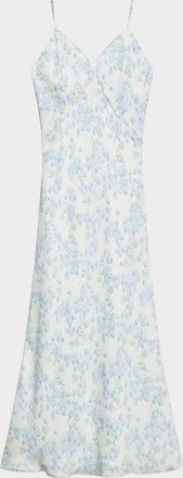 Theory Seamed Floral Slip Dress