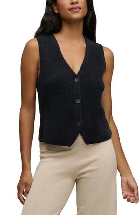 Barefoot Dreams CozyChic Ultra Lite Button Front Vest in Black at Nordstrom, Size X-Large