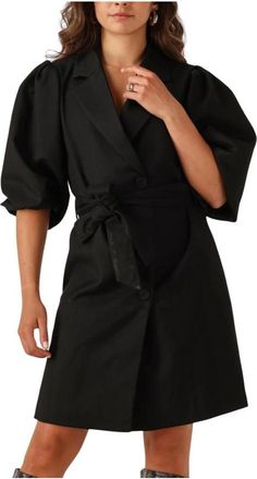 Notre-V Zwarte Mini Jurk Nv-Gina - Dames - Wikkelkleedje - Zwart - XS - Polyester - Kleedjes
