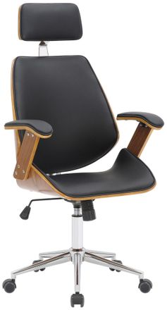 Clp Clp - Silla De Oficina Chicago En Cuero Sint&eacute;tico & Madera Nogal/negro