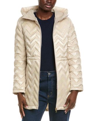 Via Spiga Chevron Quilted Coat