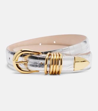 D&eacute;hanche D&eacute;hanche Hollyhock croc-effect mirrored leather belt