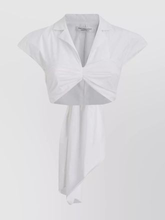 Alberta Ferretti taffeta v-neck cropped top