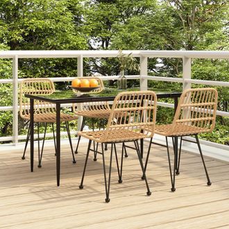 vidaXL Juego De Comedor De Jard&iacute;n 5 Piezas Rat&aacute;n Sint&eacute;tico Vidaxl