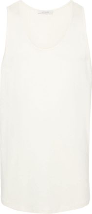 Christophe Lemaire D&eacute;bardeur ribbed top - men - Cotton - S - Yellow