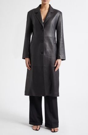 Arma Aisa Leather Coat in Black at Nordstrom, Size 38
