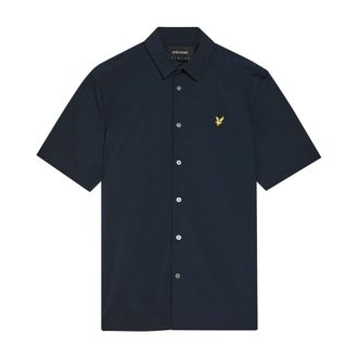 Lyle & Scott Oxford overhemd met korte mouwen - Heren - Korte mouwen Overhemden - Blauw - S - Katoen - Overhemden