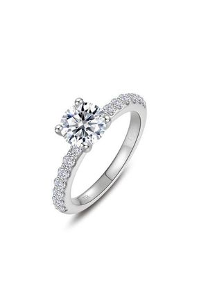 Lafonn Angel Simulated Diamond Engagement Ring in Silver at Nordstrom, Size 6