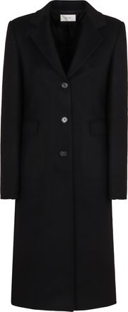 The Row Womens Long Single-breasted Coat - Black Wool - Size EU 32 (Womens)
