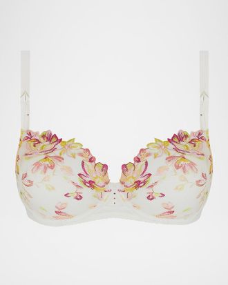 Lise Charmel Folie D & apos;Ete Floral-Embroidered Tulle Demi Bra