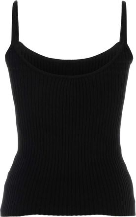 Courr&egrave;ges Womens Knit Tank Top Black Viscose Polyester Sweater