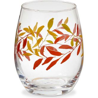 Tag Autumn Botanical Stemless Wine Glasses Multicolor Drinkware in Multicolored at Nordstrom