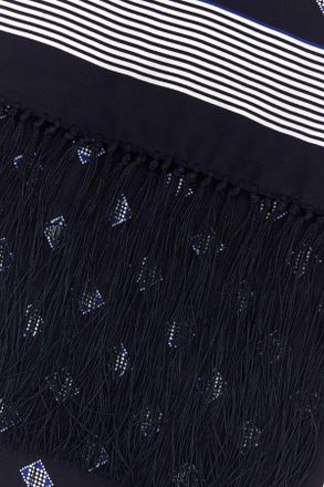 Bode Mens Diamond Scarf Navy Silk