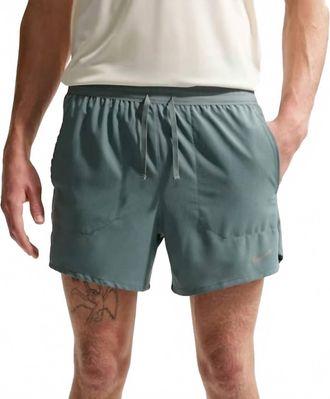 Nike Stride Dri-Fit Brief-Lined Running Shorts In Mineral Slate Reflective Silver