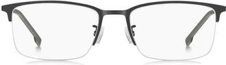 HUGO BOSS 55mm Rectangular Optical Glasses in Matte Black at Nordstrom