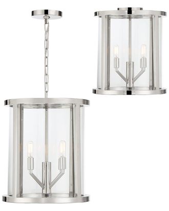 Crystorama Libby Langdon For Crystorama Devon 4-Light Polished Nickel Semi-Flush